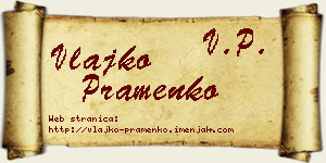 Vlajko Pramenko vizit kartica